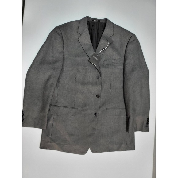 Van Heusen Blazer Suit Jacket Gray‎ Patterned Business Career Size 42R - Picture 1 of 11